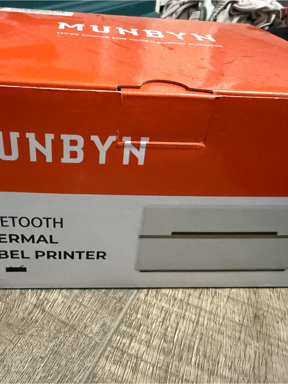 MUNBYN Bluetooth Thermal Label Printer - Orange/White Box